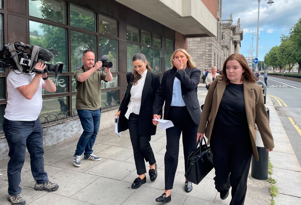 Nikita Hand leaves the Four Courts last week after Conor McGregor lost his appeal. Photo: PA